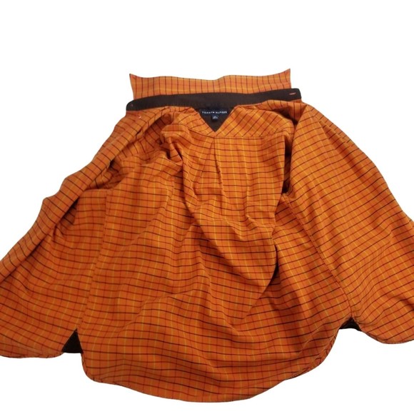 Tommy Hilfiger Button Down Long Sleeve Shirt Mens Sz L Orange Windowpane - Picture 9 of 16